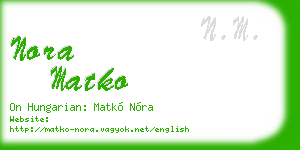 nora matko business card